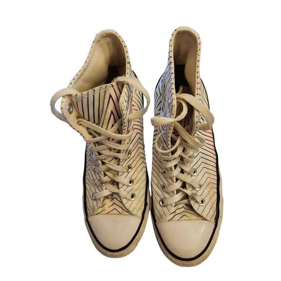 CONVERSE High Top Shoes White Rainbow Metallic Star 565396F Women's US 9 - Picture 2 of 5